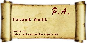 Petanek Anett névjegykártya